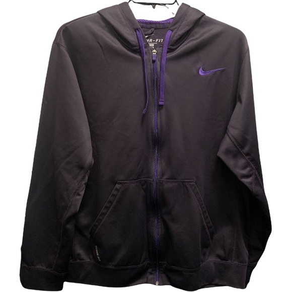 Nike Sweater Drawstring Hoodie Full Zip Purple XL (Runs Big) - Picture 1 of 6